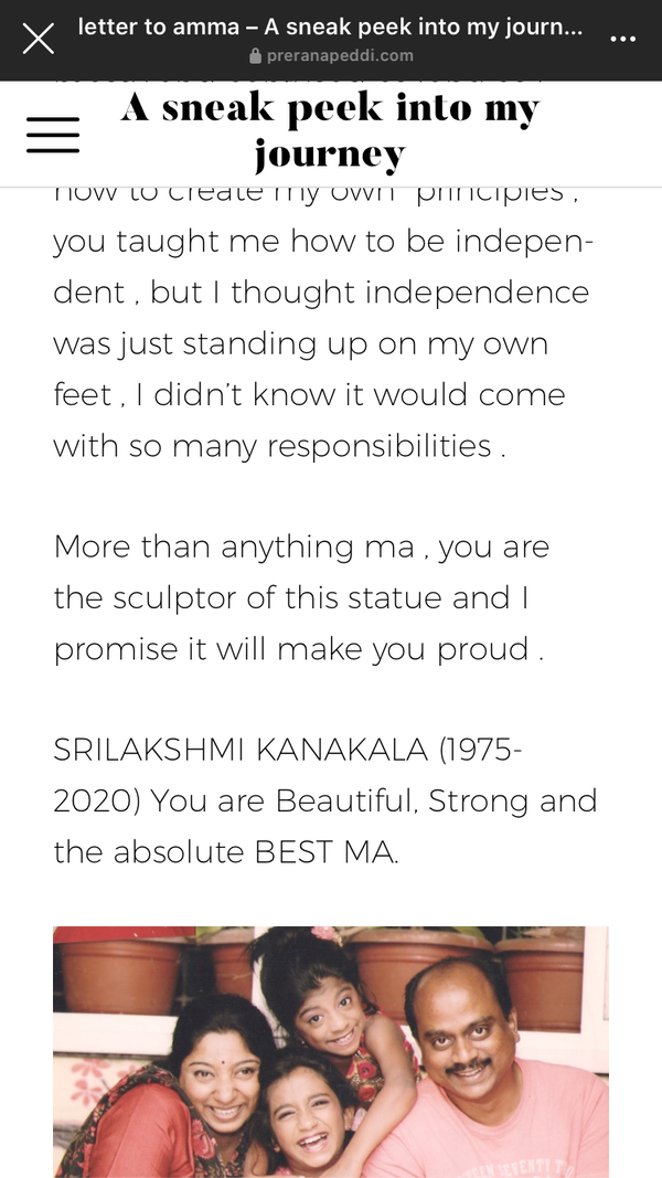 Prerna's letter