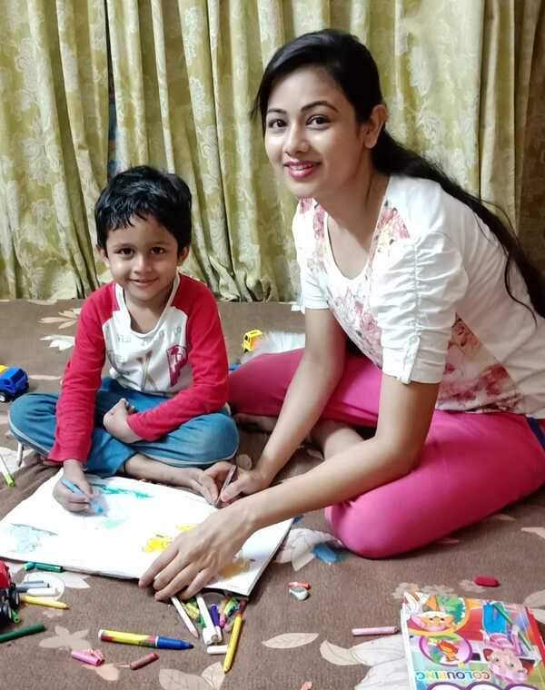 Archita plays with nephew