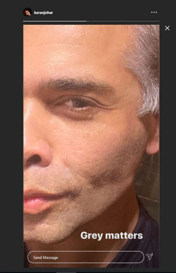 Karan Johar shows off his new salt and pepper look in a cool selfie