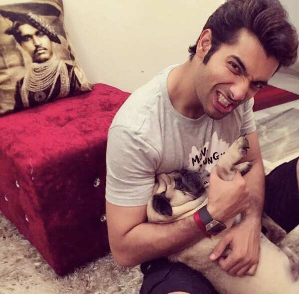 Sharad Malhotra with his pet Musky