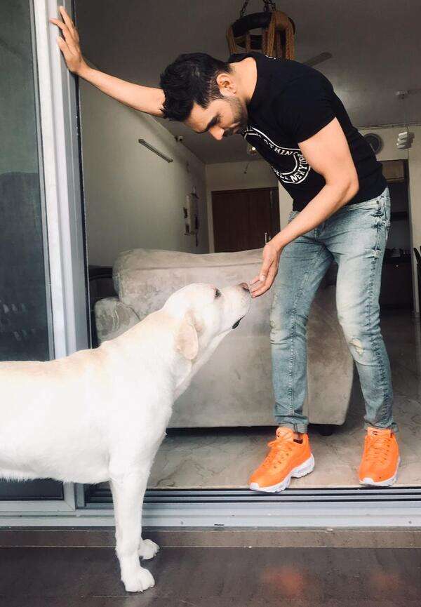 Raman Handa with his pet, Son