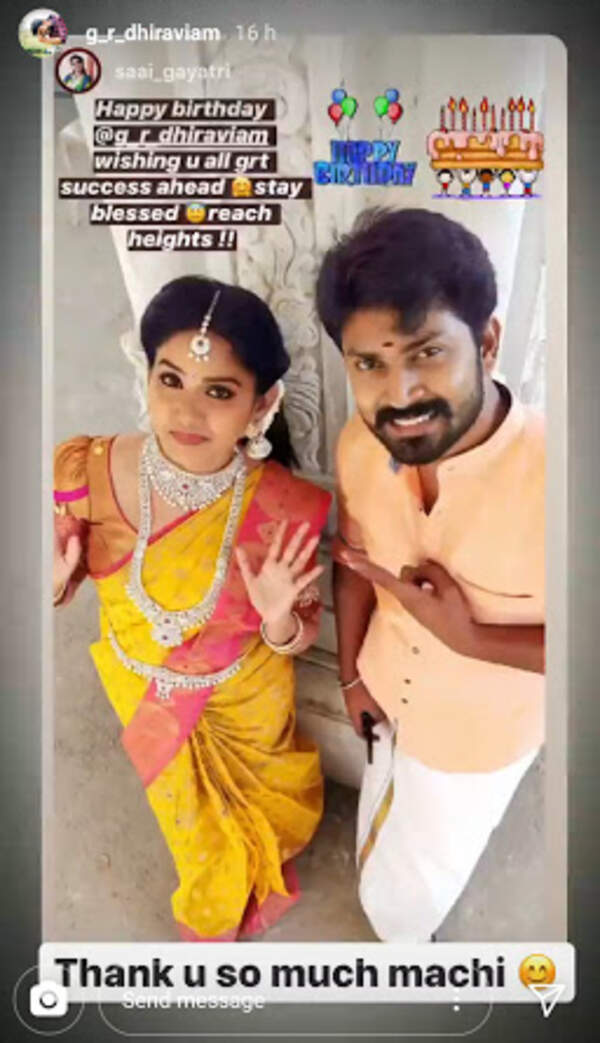 Sai Gayatri Bhuvanesh wishes Dhiraviam Rajakumaran on his Birthday