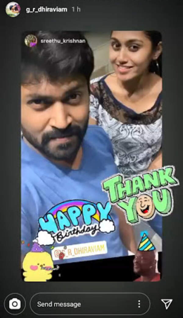 Sreethu Krishnan wishes Dhiraviam Rajakumaran on his Birthday