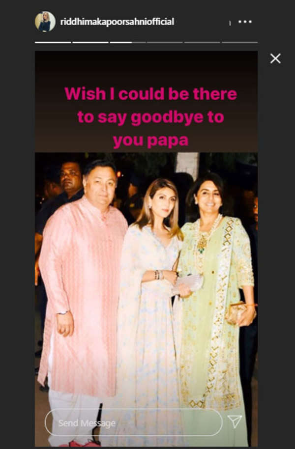 Rishi Kapoor Daughter Gets Emotional: Miss You Already Papa, Come Back ...