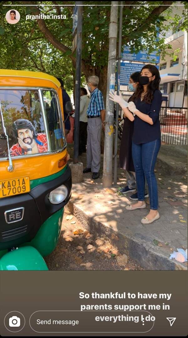 Pranitha Subhash distributes transparent protective sheets to over 100 ...