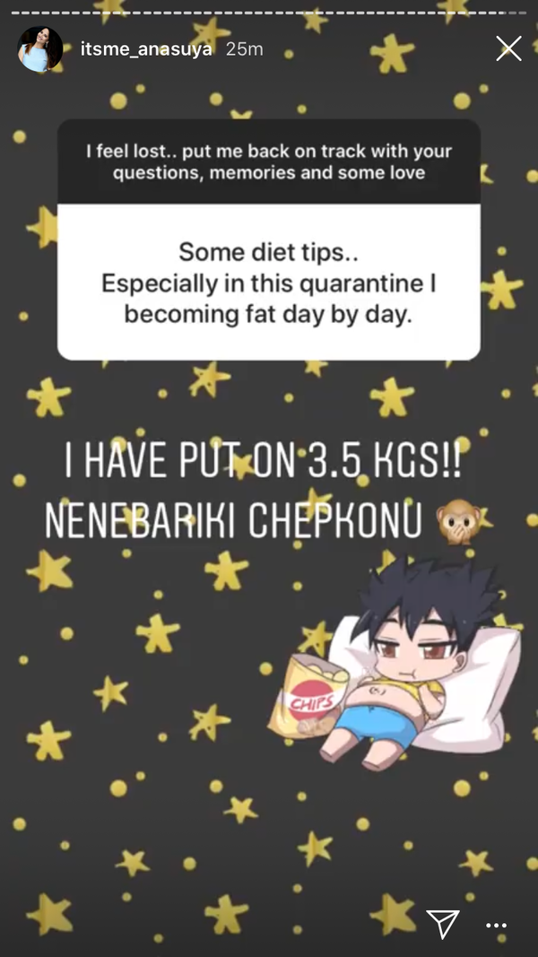 Anasuya on weight gain