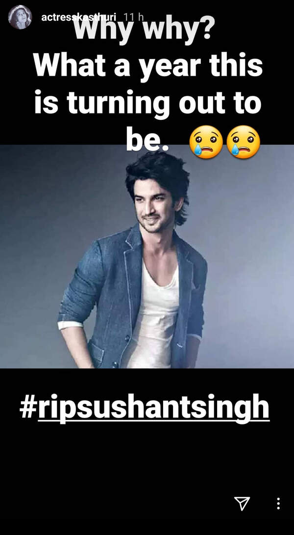 Kasthuri Shankar on Sushant Singh Rajput's demise