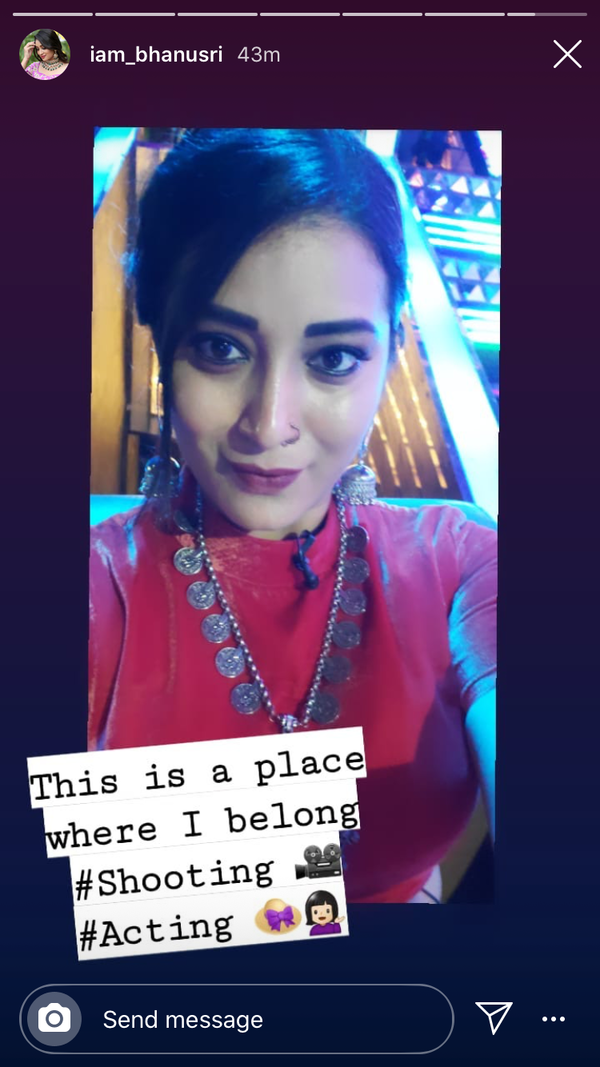 Bhanu Sri on Adirindhi sets