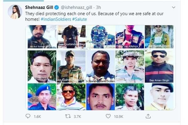 Tweet by Shenaaz Gill