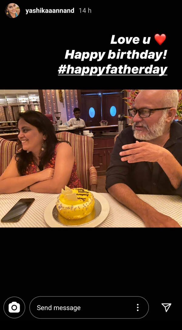 Yashika Anand wishes on her Dad's birthday