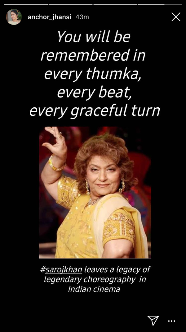 Jhansi mourns Saroj Khan's demise