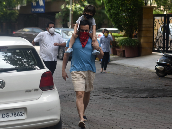 Saif Ali Khan and Taimur. Photo by Raju Shelar/ MMCL