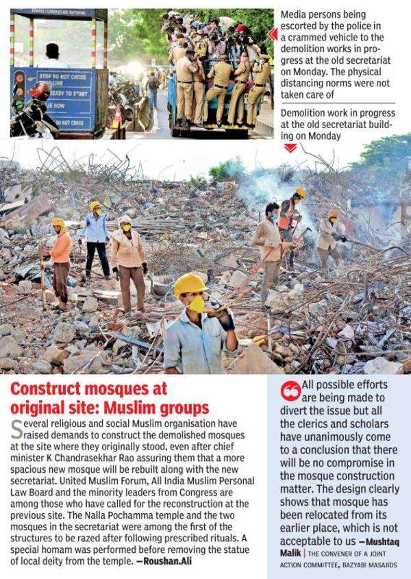 Telangana: 90% demolition over, secretariat now debris & dust ...