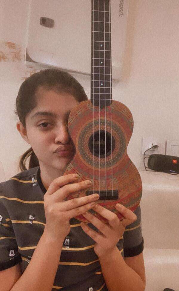 Prakruti Mishra with the ukelele.