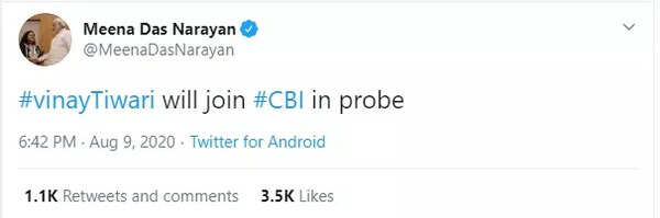 twitter post.