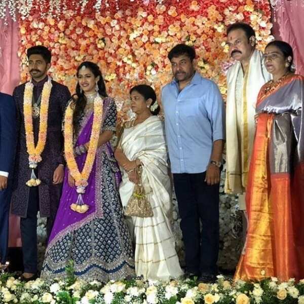 Chiranjeevi at Niharika's engagement