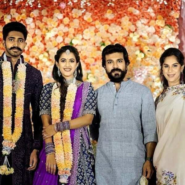 Ramcharan Upasana at Niharika's engagement