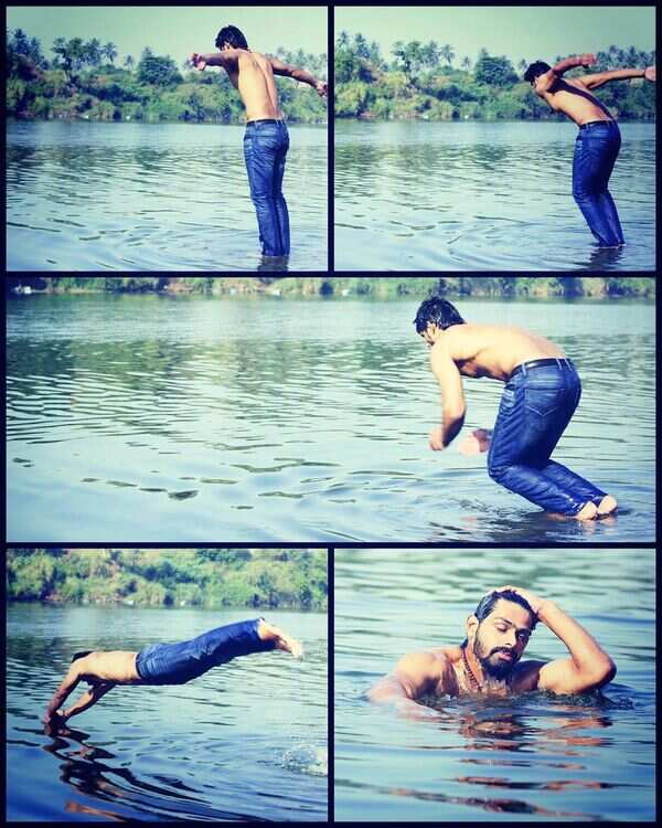 Ashok Phal Desai diving in water (PC- Instagram-Ashok Phal Desai)