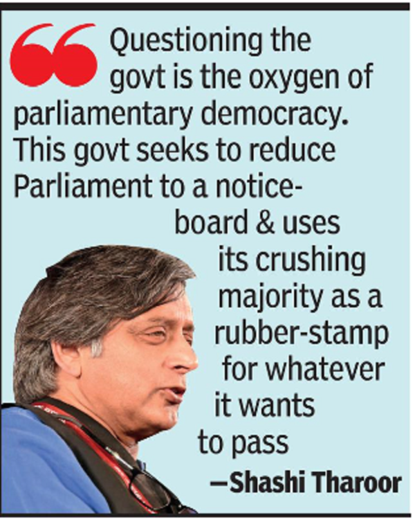 Government scraps question hour during monsoon session, draws ...