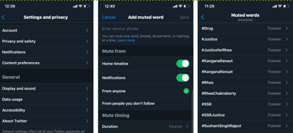 This Twitter setting will help block all tweets on SSR, Rhea and other  topics that you may not want to see - Times of India