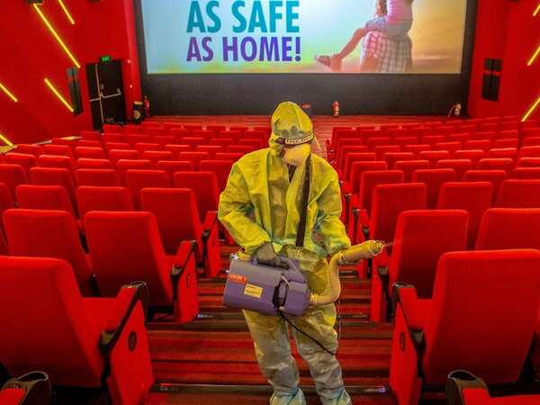 Safety drill at cinema hall. Photo: BCCL
