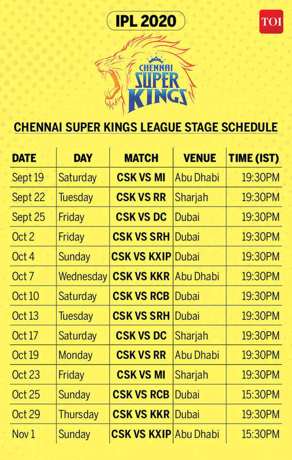 IPL schedule