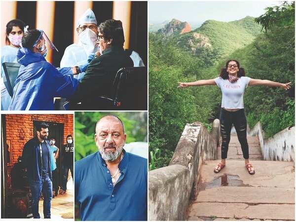 (Clockwise) Amitabh Bachchan, Taapsee Pannu, Sanjay Dutt and Arjun Kapoor