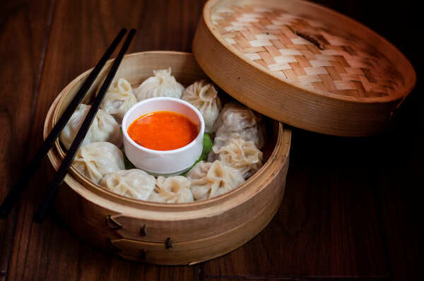 Steamed momos and prawn balls by Doma Wang 3