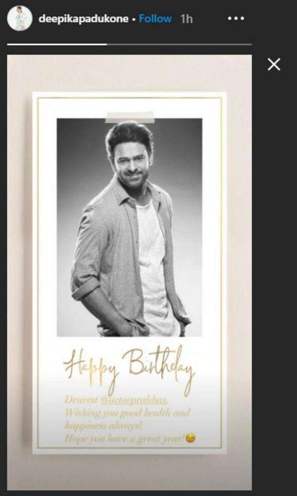 Deepika Padukone Pens An Adorable Birthday Wish For Her Co-star Prabhas ...