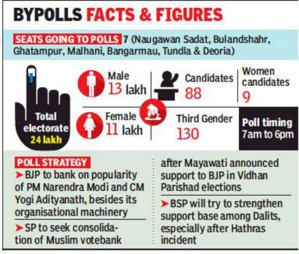 UP Assembly Bypolls: Voting Under Way On 7 Seats | Lucknow News - Times ...