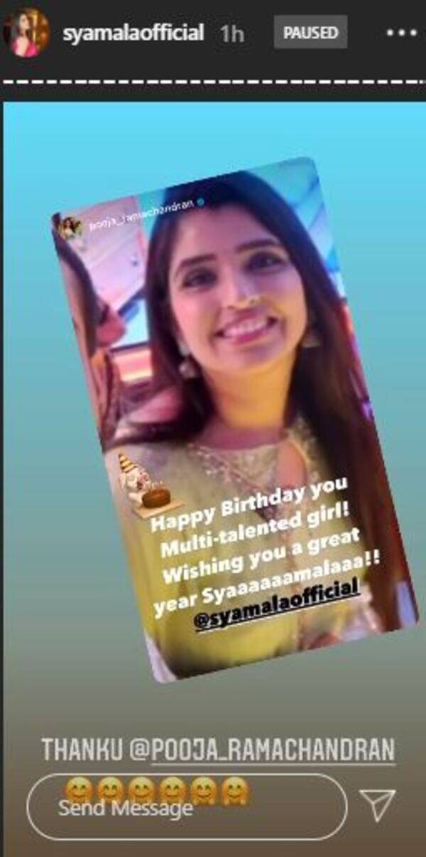 Pooja wishes Syamala