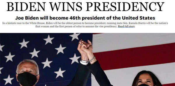 How US Media Covered Joe Biden's Victory - Times Of India