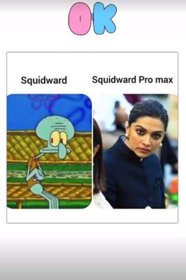 Deepika Padukone comparing herself to Squidward in a meme will make you ...