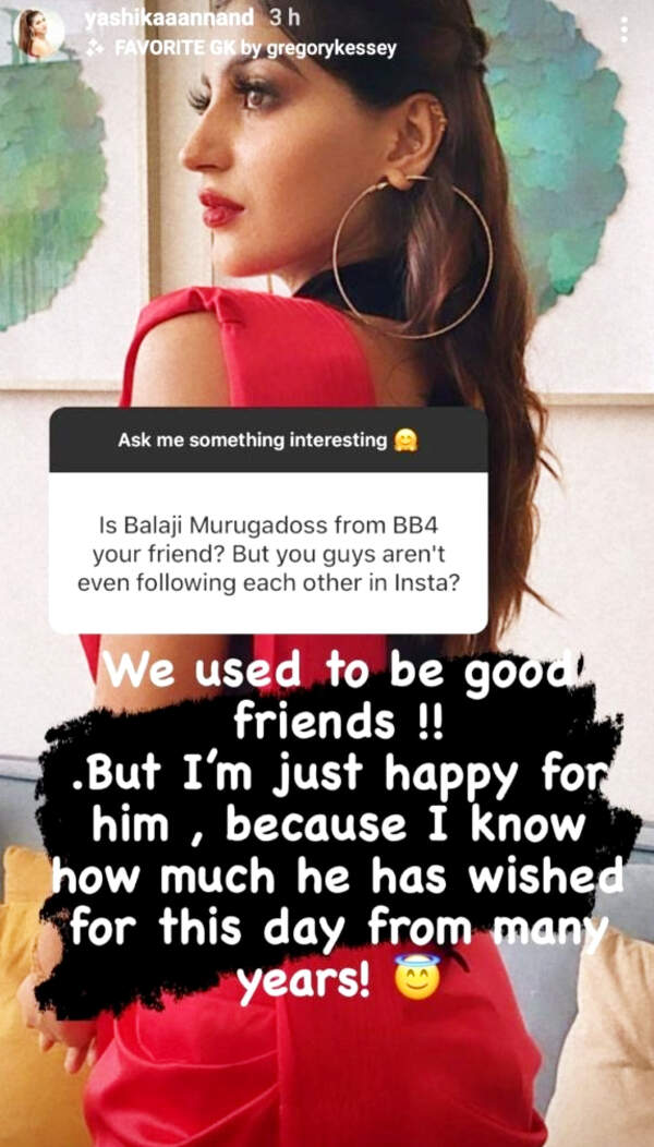 Yashika Anand clarifies her relationship with Bigg Boss Tamil 4 contestant Balaji Murugadoss