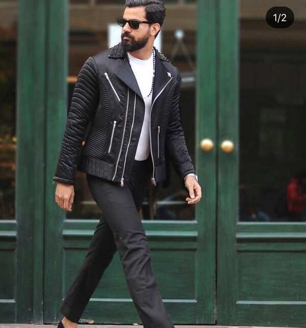 spike black biker jacket