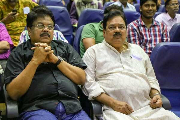 NSD- veteral actors Bijay Mohanty and Ajit Dash watch the play.