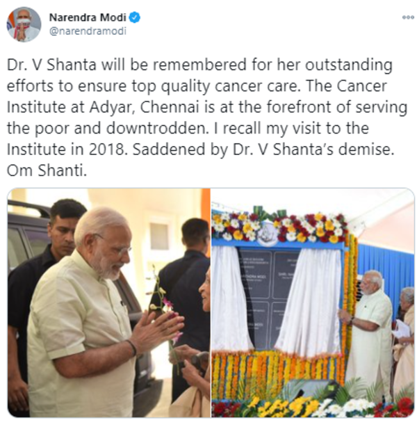 PM Modi on Dr Shanta