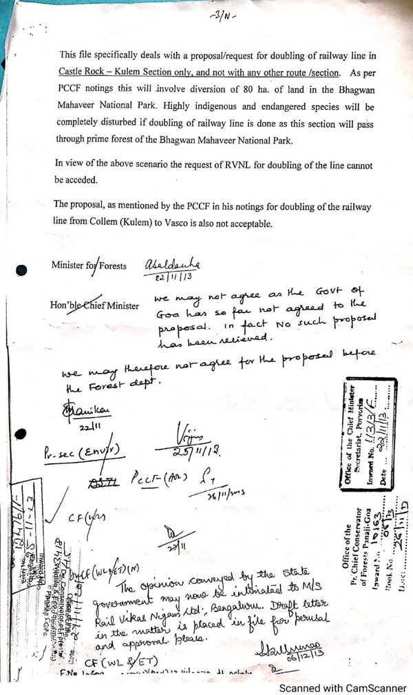 Former CM Parrikar was against double-tracking as it would destroy the biodiversity hotspot at Mollem