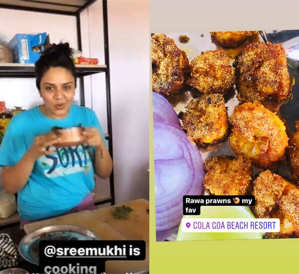 Sreemukhi cooks in Goa