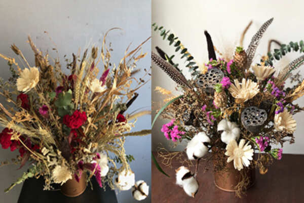 Libellule bouquet from repurposed material