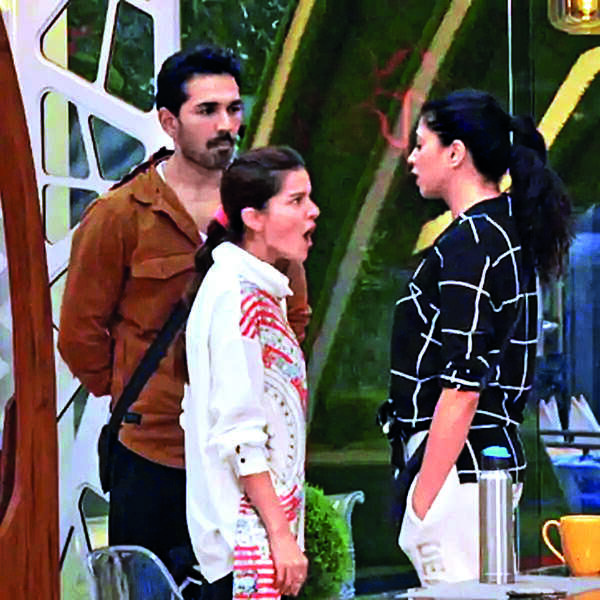 Still of Kavita Kaushik Rubina Dilaik and Abhinav Shukla from bigg boss 14 house