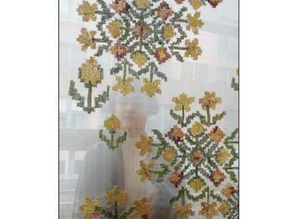 embroidery on silk organza with jasmine-scented cotton