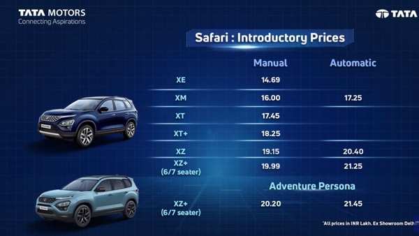 tata safari zephyr price in india