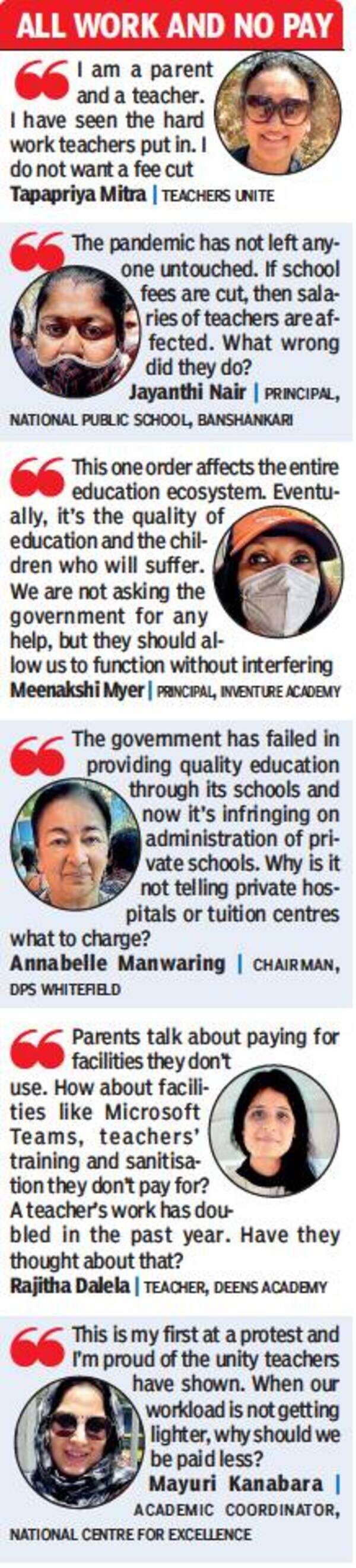 Karnataka: Private schools stage huge protest against fee diktat |  Bengaluru News - Times of India