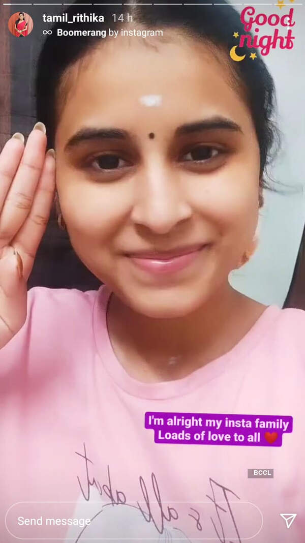 Rithika shares picture from hospital; says, “I’m alright, please don’t feel bad for me”
