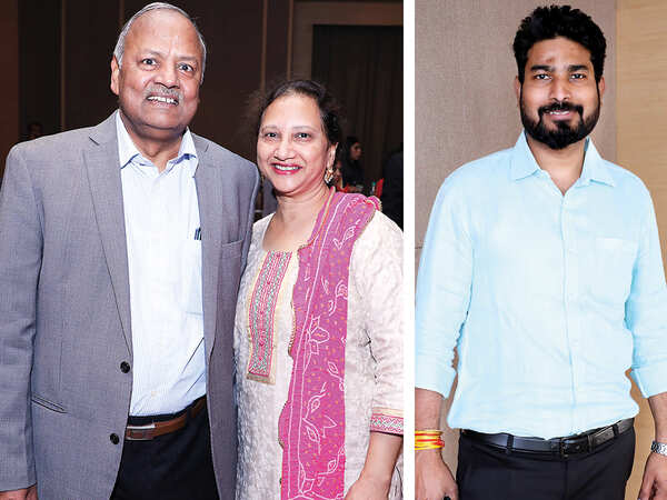 (L) Umesh and Sadhana Agarwal (R) Abhishek Srivastava