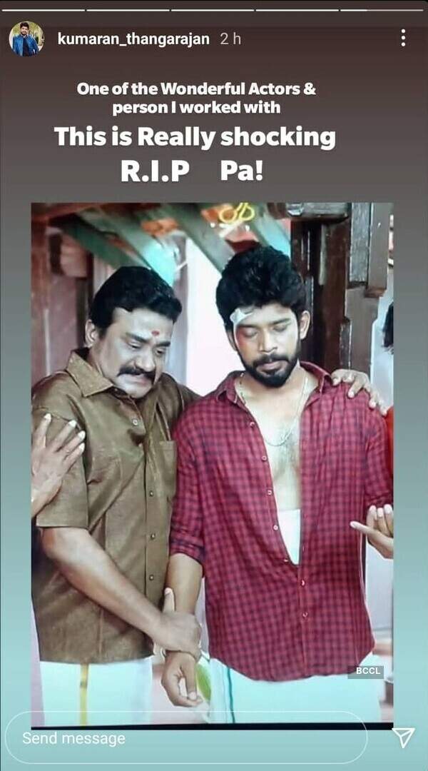 Tamil TV actor Venkatesh passes away; Kumaran Thangarajan shares heartfelt condolence