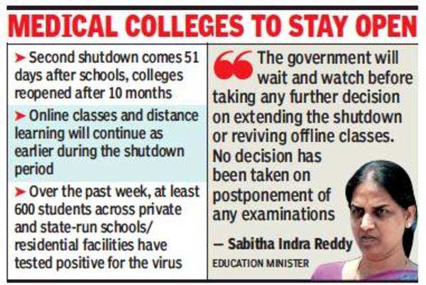 Telangana Schools Closed Back to e school again as Telangana