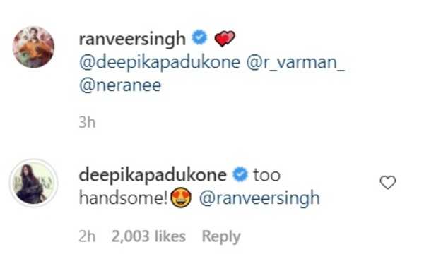 Ranveer Singh smilingly gazes at Deepika Padukone in latest Instagram ...