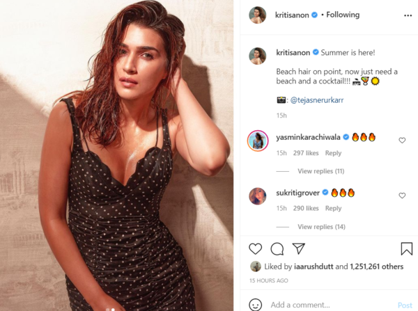 Photos Kriti Sanon Amps Up The Heat In A Black Bodycon Dress Hindi Movie News Times Of India